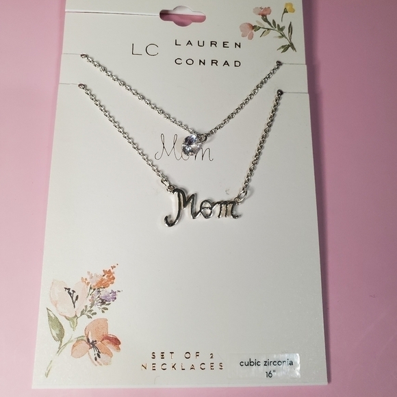 LC Lauren Conrad Jewelry - Lauren Conrad Mom & Cubic Zirconia Pendant Necklace Set